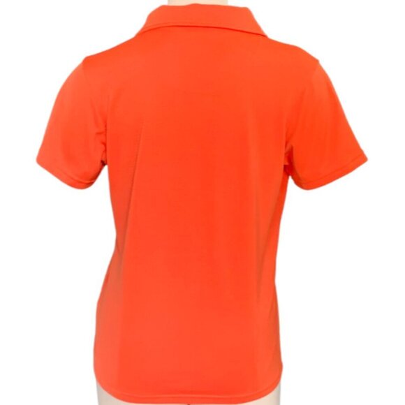 Pebble Beach Performance Womens Golf Polo Shirt Sz M Orange #90A - Picture 5 of 9
